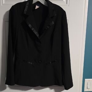 Star City Black Women's Blazer with Satin Trim